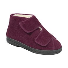 Pantoufles pour dames et hommes en feutre, avec velcro bordeaux