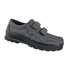 Chaussures polyvalentes pour hommes, cuir, Velcro gris