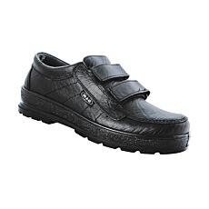 Herren-Allzweck-Schuh mit Klettverschluss, Leder schwarz