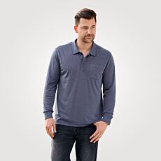 Langarm-Poloshirt für Herren, geknöpft