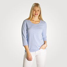 Damen 3/4 Arm Shirt in Flammgarn-Optik