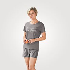 Artime Pyjama Damen, kurzarm, mit Schriftzug-Print