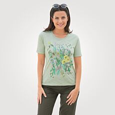 Bequemes T-Shirt, florale Burnout-Optik