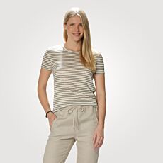 Damen Leinen T-Shirt, gestreift