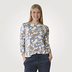 Blouse à manches longues imprimée avec encolure bateau