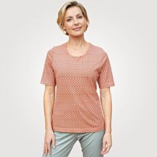 Jersey T-Shirt mit Allover-Print, Rundhalsausschnitt