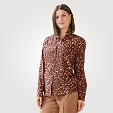 Blouse à manches longues, imprimé léopard