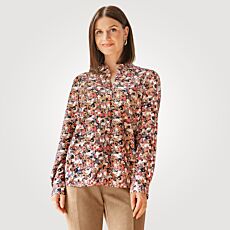 Blouse à manches longues, col chemisier, imprimé fleurs