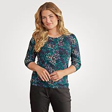 Damen 3/4 Shirt, bedruckt, Rundhalsausschnitt