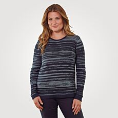 Pull-over en tricot pour femmes, dégradé de couleurs et col rond