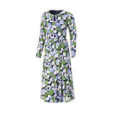 Robe midi à encolure arrondie, imprimée
 vert