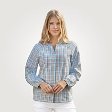 ARTIME Blouse pour femmes, à carreaux, Bleu-Vert