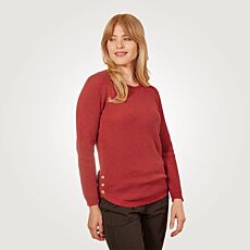 Pull-over en maille pour femmes, structuré, ourlet arrondi