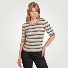 Damen Strick T-Shirt mit Streifenmuster