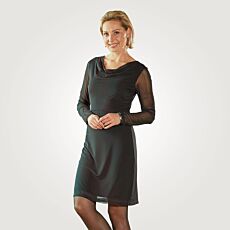 Midi-Kleid mit Wasserfallausschnitt, Allover-Print