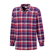 Chemise Explorer en flanelle à carreaux, manches longues bleu-bordeaux