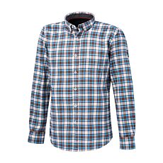 Artime Chemise en flanelle à carreaux pour homme, poche poitrine bleu