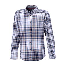 Artime Chemise en flanelle à carreaux pour homme, poche poitrine marine-bleu