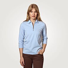 Poloshirt mit Reissverschluss und 3/4 Ärmeln, komfortabel