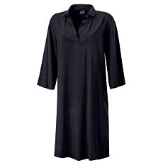 Robe-tunique à col rabattu et poches latérales noir