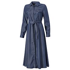 Damen Lyocell Kleid, Jeansoptik, Midi-Länge