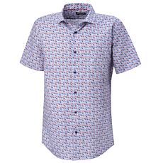 Chemise à manches courtes imprimée, sans repassage
 corail