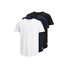 JACK&JONES T-shirts en coton organique, pack de 3, blanc/noir/marine