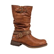 Mustang Stiefel, Zierschnallen, 2 cm Absatz cognac