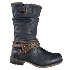 Mustang Stiefel, Zierschnallen, 2 cm Absatz graphit