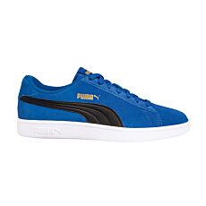 PUMA Sneakers Unisex Smash V2 Style rétro, cuir velours bleu-noir