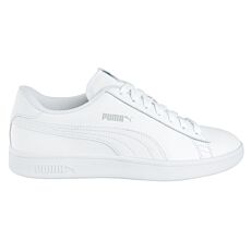 PUMA Sneakers Unisex Smash V2 Style rétro, cuir velours blanc