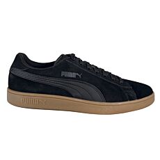 PUMA Sneakers Unisex Smash V2 Style rétro, cuir velours noir-brun