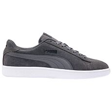 PUMA Sneakers Unisex Smash V2 Style rétro, cuir velours gris-blanc