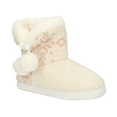 Chausson femme, bien-être, tricot doux beige