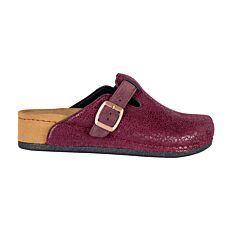 MUBB Pantoufles pour dames, matière stretch bordeaux