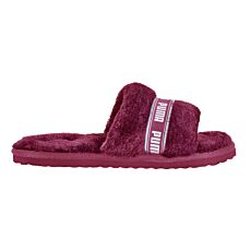 PUMA Slides für Damen, Kunstpelz bordeaux