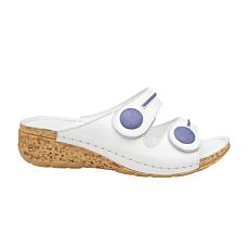 Gemini Mules pour femmes en cuir aniline, largeur G blanc