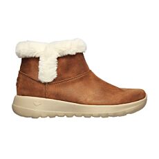 SKECHERS Bottine pour dames, textile et fourrure synthétique camel