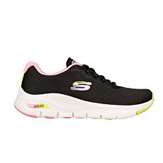 SKECHERS Chaussures à lacets pour dames, mesh respirant noir-blanc