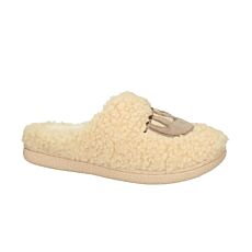 Damen-Wohlfuehlschuh mit Faultiermotiv, weiche Sohle beige