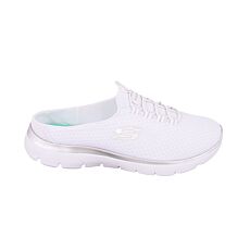 SKECHERS Damen-Wohlfuehl-Slide, mit Memory Foam weiss