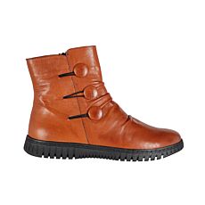 Gemini Stiefeletten für Damen, Anilinleder, Zierknöpfe braun