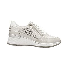 RIEKER Chaussures pour dames, effet chatoyant blanc-argent