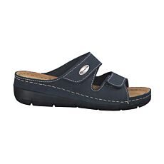 Tamaris Mule, cuir nubuck, semelle moelleuse marine