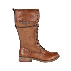 Mustang Schnürstiefel für Damen, leicht zu pflegen cognac