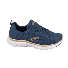 SKECHERS Chaussures à lacets pour femmes «FLEX APPEAL 4.0», ultra légères marine-or