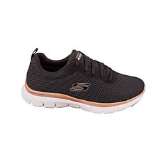 SKECHERS Chaussures à lacets pour femmes «FLEX APPEAL 4.0», ultra légères noir-or