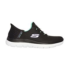 SKECHERS Chaussures pour dames, SLIP INS, avec lit plantaire Air cooled noir-blanc