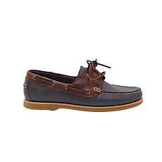 LUMBERJACK Mocassins pour hommes, cuir lisse, semelle antidérapante marine