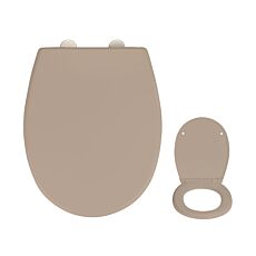 Abattant de WC Premium «Vorno Neo», abaissement automatique taupe